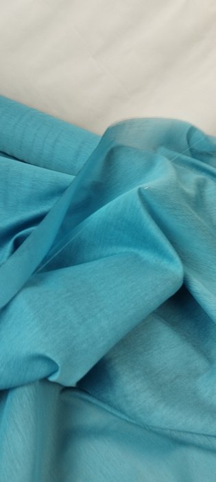 Lodetex somptueux shantung bleu clair/turquoise double hauteur - Tissu de rideau - 400 cm - 300 cm