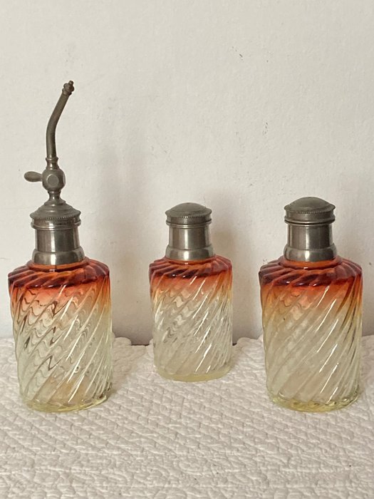 Parfümfläschchen (3) - Hartzinn/ Zinn, Kristall