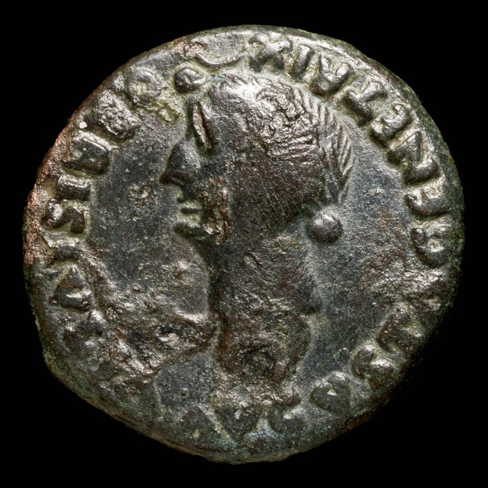 Hispanien, Colonia Romula. Tiberius (n.u.Z. 14-37). Dupondius Augustus/Livia