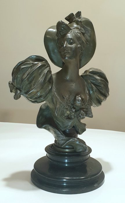 Victor Leopold Bruyneel - Buste, Libellule - 31 cm - Råzink - 1900