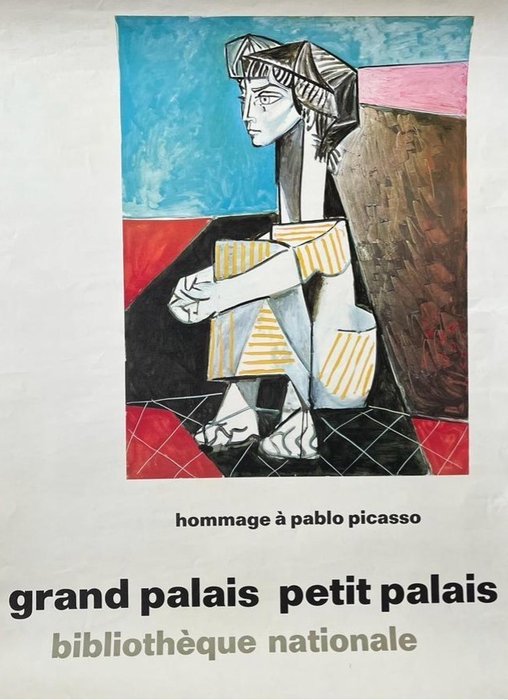 Pablo Picasso - Original poster, Pablo Picasso, Grand Palais, Petit Palais, 1966-1967, Exhibition, - anii `60