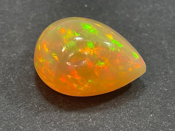 橙色+色彩缤纷（鲜艳） 水晶蛋白石 - 3.78 ct