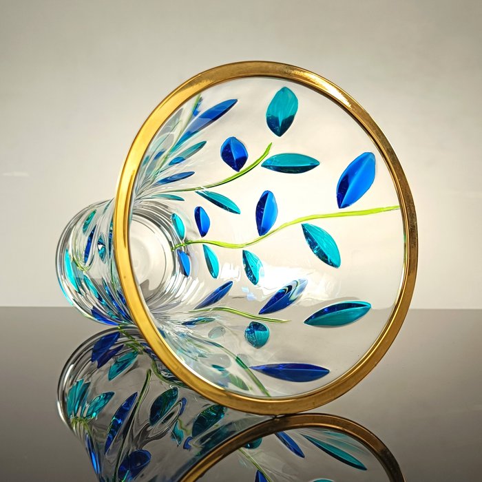 SECOLOVENTESIMO - Vase -  Vase mit Sommerblättern  - Gold, Kristall