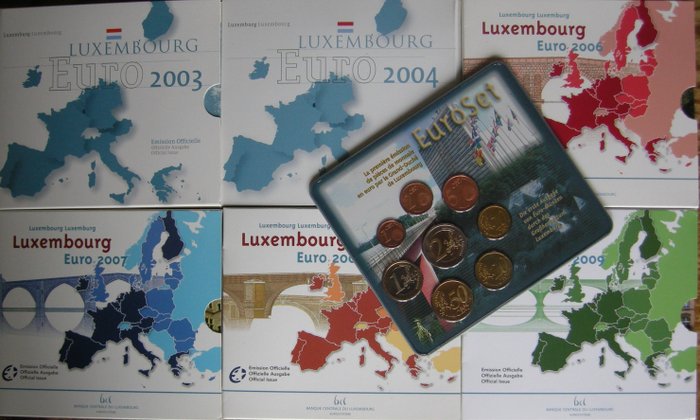 盧森堡. Year Set (FDC) 2002/2009 (7 verschillende)  (沒有保留價)