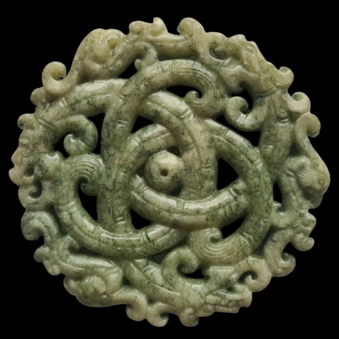 Carving, 'Archaic' Amulet - Free Shipping - 46gr - 7 cm - Serpentine Group