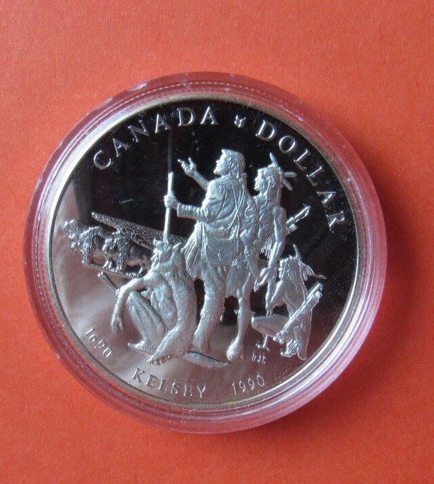 Canada. 1 Dollar 1990 Kelsey  (Fără preț de rezervă)
