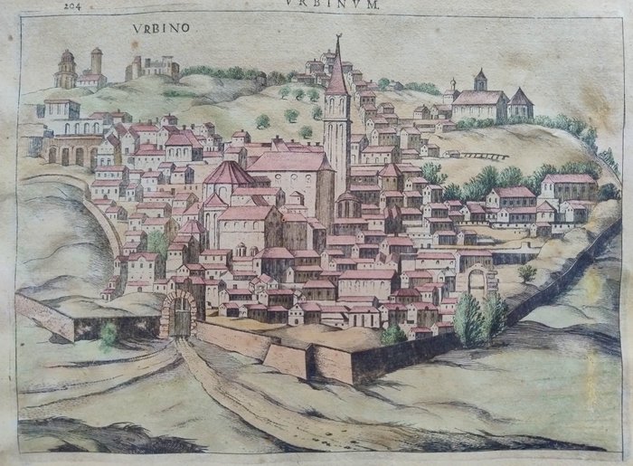 欧洲, 地图 - 意大利 / 马尔凯 / 乌尔比诺; Hondius - Urbino - 1621-1650