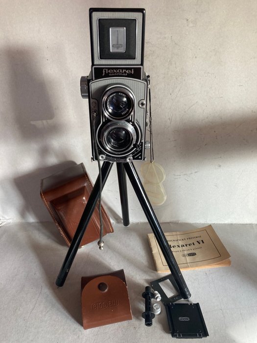 Meopta Gray Flexaret VI automat + orig. Meopta tripod + reduction to 35mm film + 2 leather cases + manual + 120 / fotocamera medio formato  (Senza Prezzo di Riserva)