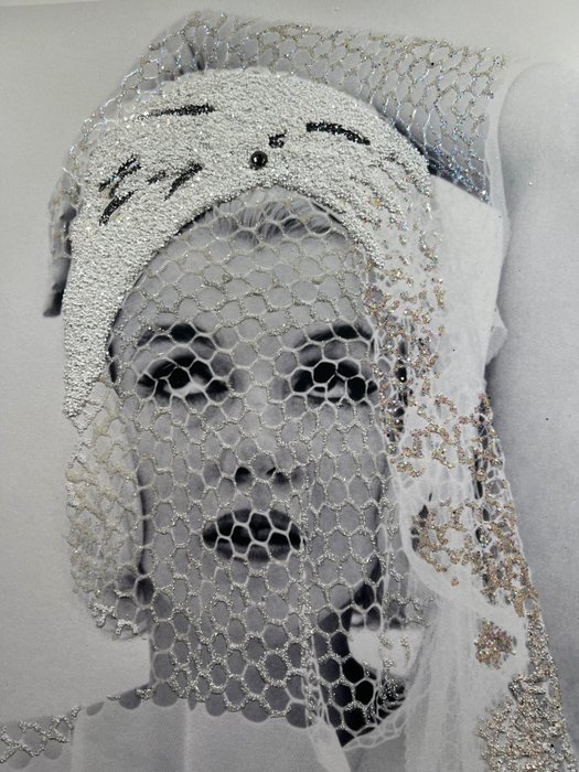 Bert Stern/Jeweled by Lisa and Lynette Lavender - Marilyn Monroe looking up in Jeweled Veil with swarovski gems and crystals