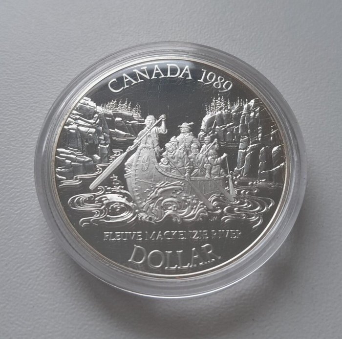 加拿大. 1 Dollar 1989 200 Jahre Mackenzie River, Proof  (没有保留价)