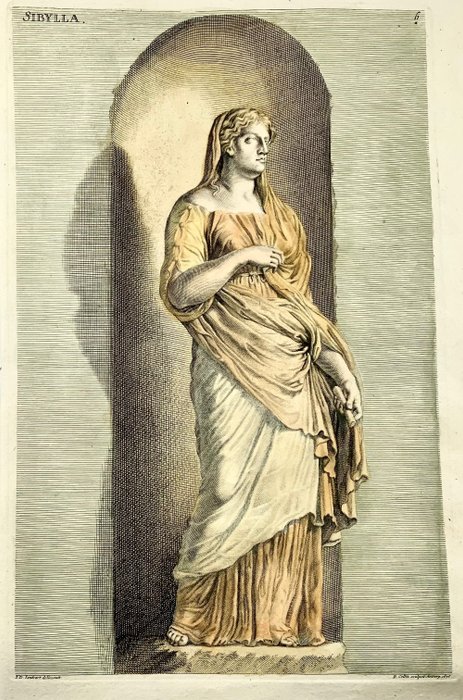 Joachim I Von Sandrart (1606-1688) - R. Collin sc. - Sibylla, Sybil, Prophetess in Greek Legend & Mythology - 1676