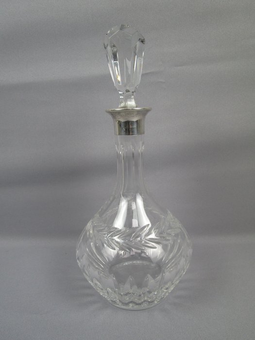 liqueur carafe - Punze : CBZ - 925er Silbermontur - Deutschland um 1900 - Garrafa de vidro - Prata