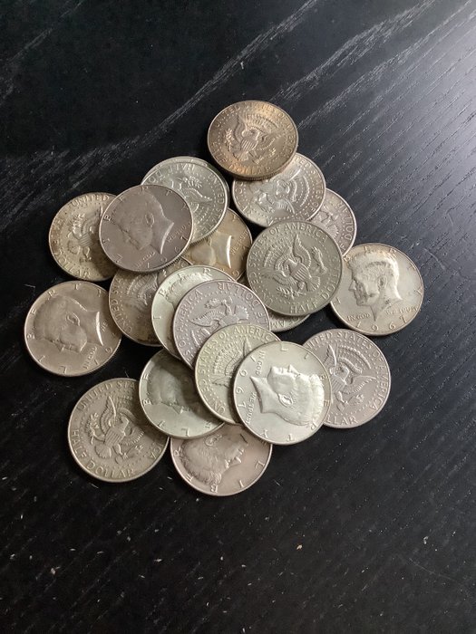 USA. A lot of 22x Silver Half Dollars 1965-1969  (Ohne Mindestpreis)