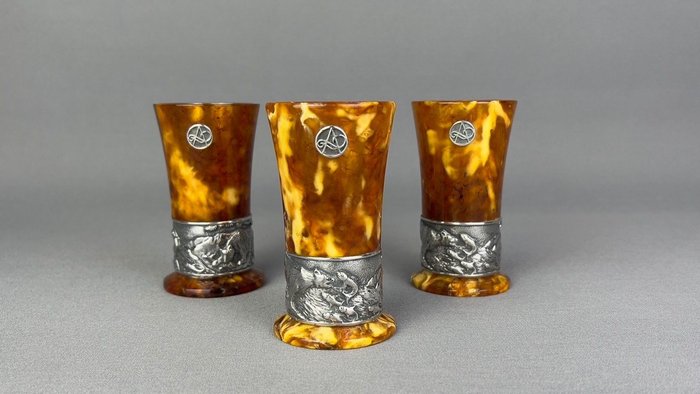 Amber Palace - 燒杯 (3) - 琥珀, 銀