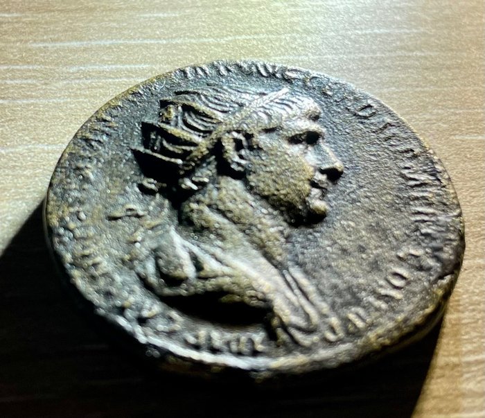 Rooman imperiumi. Trajan (98-117 aaj.). Dupondius Rome - SENATVS POPVLVSQVE ROMANVS, Felicitas