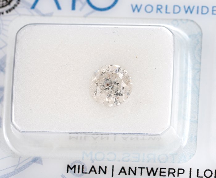 1 pcs Diamant - 1.00 ct - Rotund, Tăietură excelentă, fără rezervă - I - I3 (pichet)