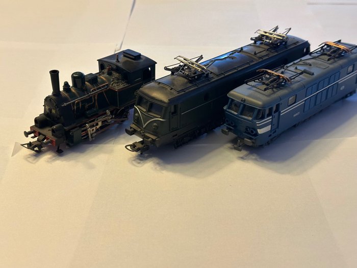 Fleischmann, Jouef, Lima H0 - 8858/8025 - Locomotive à vapeur avec tender (3) - Type 160021, Type 125012, Type 59 001 - NMBS, SNCB