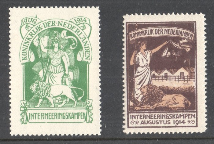 荷蘭 1916 - 拘留郵票 - NVPH IN1 + IN2