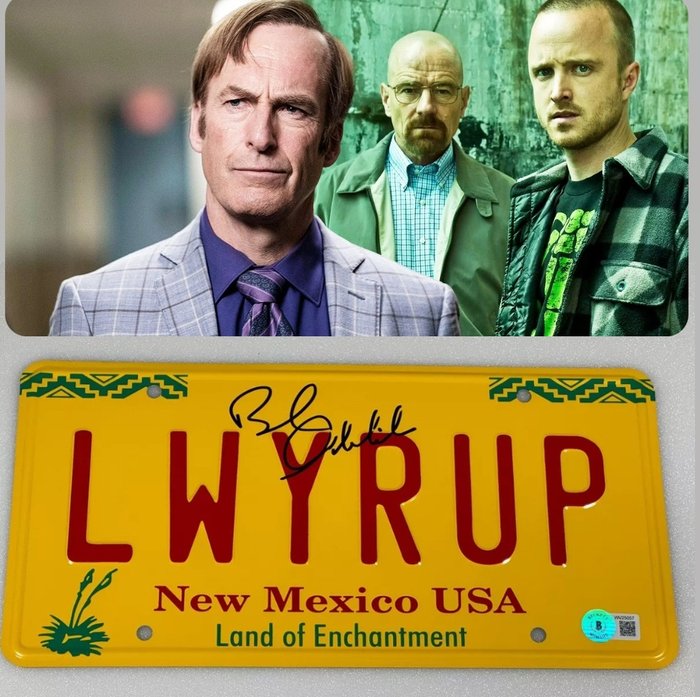 Breaking Bad, Better Call Saul - License Plate, signed by Bob Odenkirk (Saul Goodman) with Beckett COA