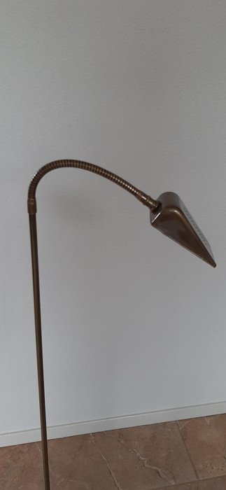 Reading floor lamp - Notary lamp including halogen lamp and dimmer. - Brass, Copper