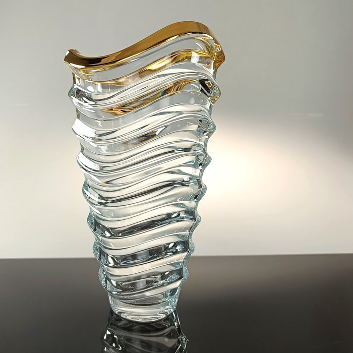 SECOLOVENTESIMO - Vase -  Gullbølge  - Gull, Krystall