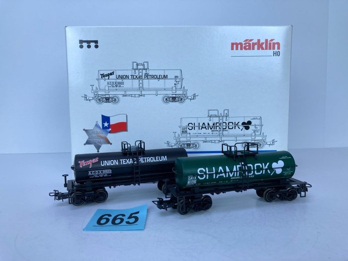 Märklin H0 - 4581 - Σετ τρένου μοντελισμού μεταφοράς εμπορευμάτων (1) - Σετ βαγόνι τανκ ''Τέξας'' - Shamrock