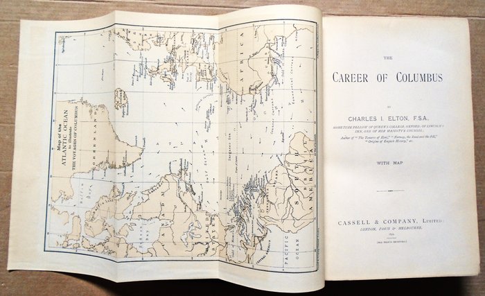 Charles Isaac Elton - The Career of Columbus [with the author's handwritten dedication on the front endpaper] - 1892