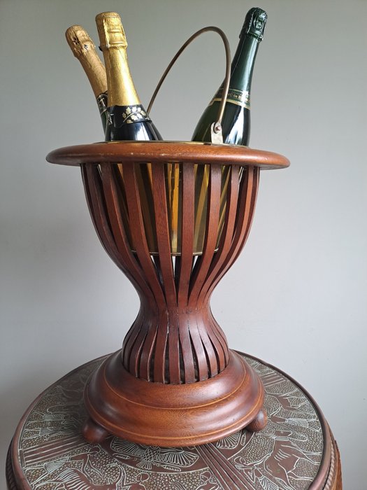 香槟冷却桶 - 木材, 红木, 铜