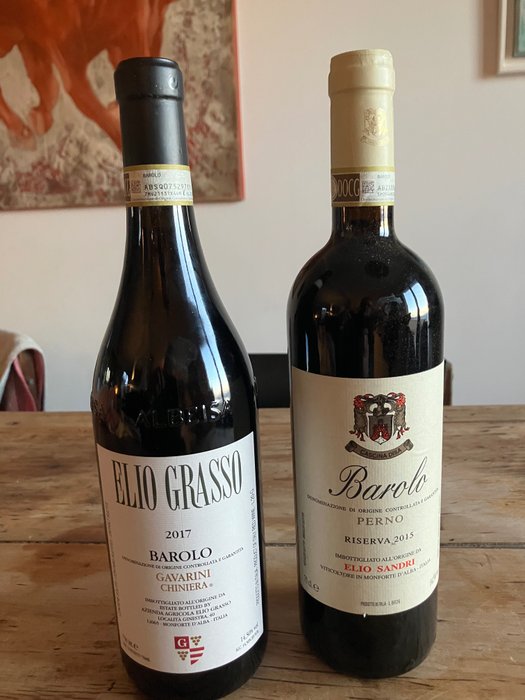 2017 Elio Grasso Gavarini Chiniera & 2015 Elio Sandri Perno Riserva - 巴羅洛 - 2 瓶 (0.75L)