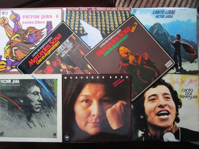 Mercedes Sosa, Victor Jara - 10 Albums in Latin / Folk - Multiple titles - Vinyl record - 1976