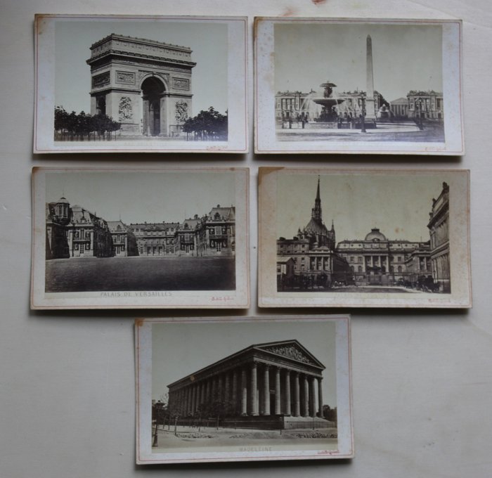 Achille Léon Quinet - Parigi 5 antiche fotografie albumina albume cabinet photo Quinet