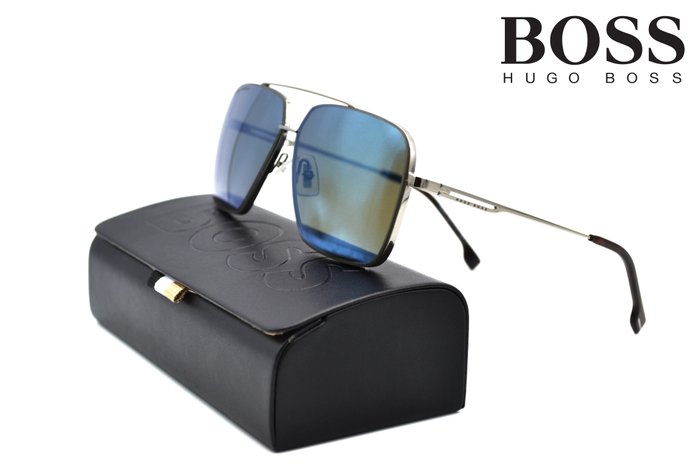 Hugo Boss - 1325S 31Z3U - No Reserve Price - Made in Italy - Silver Metal Design & Blue Lenses - *New* - Solbriller