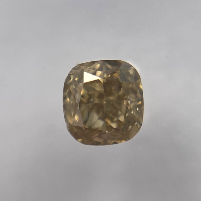 1 pcs 鑽石 - 0.26 ct - 枕形 - Natural Fancy Light Greyish Yellow - SI1