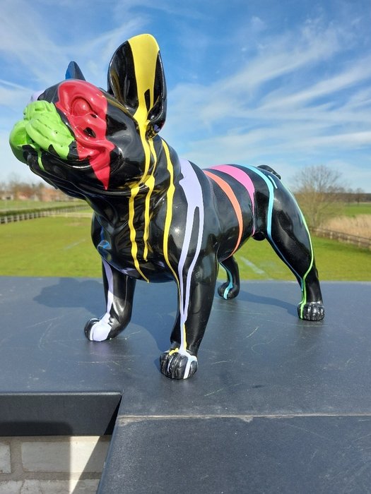Statue, French bulldog artistically finished (handmade) - 36 cm - polyrésine