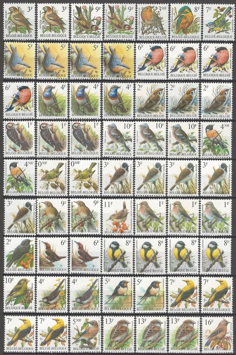 比利時 1985/2020 - 大量 Buzin 郵票，所有紙張類型均符合 COB 標準 - COB