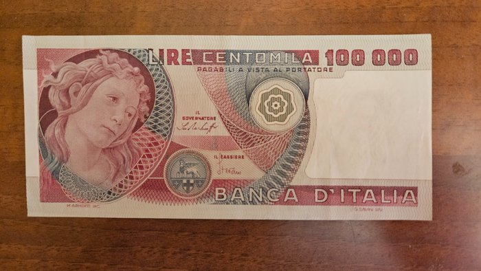 Italy. - 100.000 Lire 1978 "Botticelli" - Gigante BI 83; Pick 108  (No Reserve Price)
