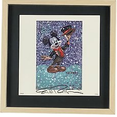 Eric Robison, Disney concept designer - 1 Lithograph - Disney - 100 Mickeys - Noel - Signed Lithograph in frame - 2002 Comic Art