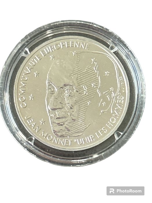 Frankreich. Fifth Republic. 100 Francs 1992 Jean Monnet. Essai en argent  (Ohne Mindestpreis)