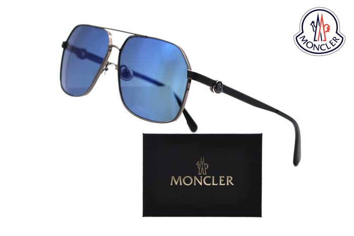 Moncler - ICEPOL ML0264 08X - Exclusive Steel Design & Blue Lenses - Unusual & *New - Sonnenbrille