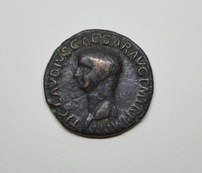 Impreiu Roman. Claudius (AD 41-54). As Rom, 41-42 -Minerva  (Fără preț de rezervă)