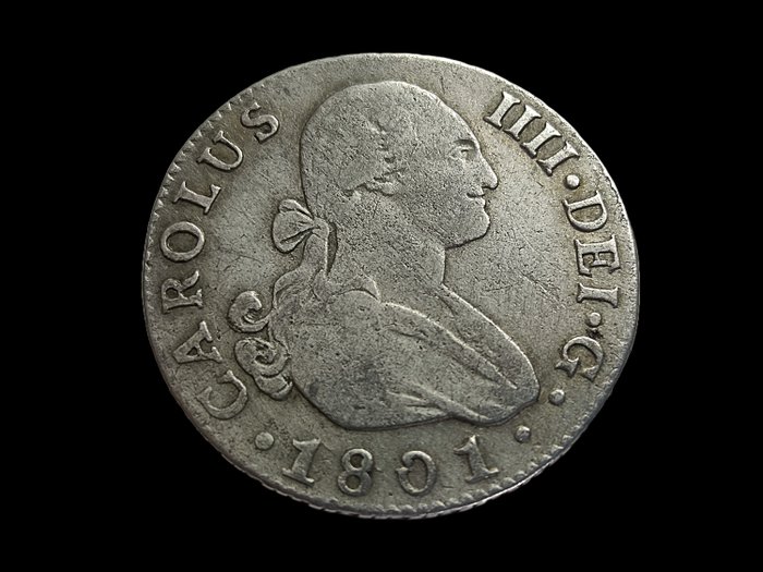 西班牙. Carlos IV (1788-1808). 2 Reales 1801 Sevilla CN  (沒有保留價)