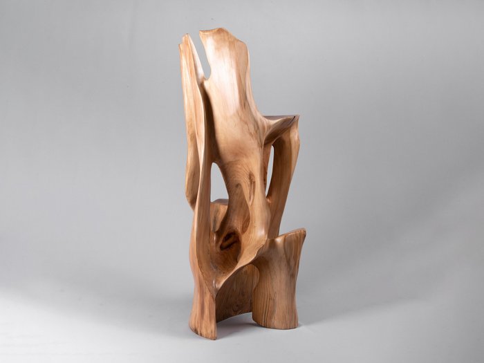 Logniture - Stuhl - Makha – Kettensäge aus einem Stück Holz geschnitzt | Handgefertigt | - Holz