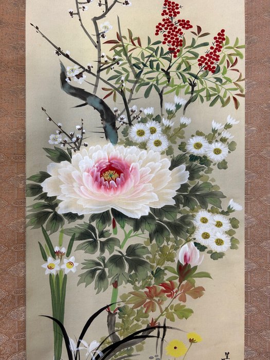 The Four Princes of Flowers - Attributed to Sasaki Miyama 佐々木美山 - Japon  (Sans Prix de Réserve)