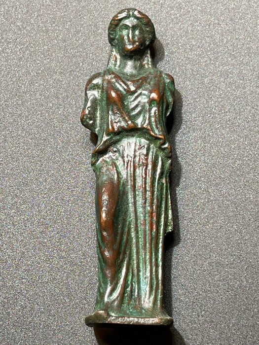 Renașcentist Bronz Figurină cu o formă excepțională a celebrei cariatide din importantul templu Acropole -