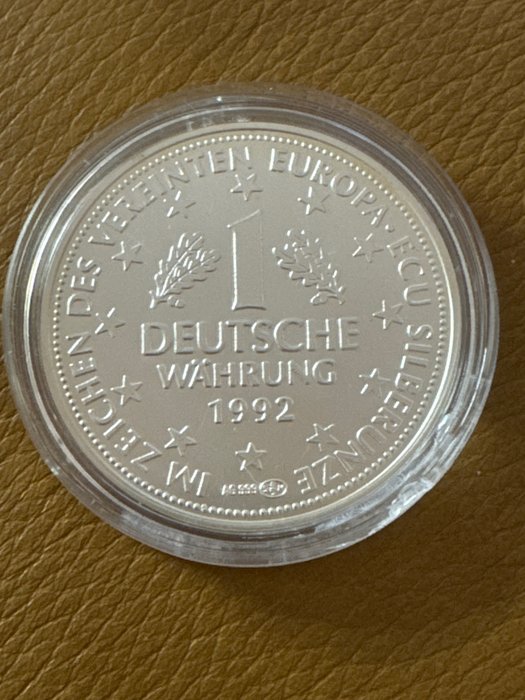 世界. Silver medal 1992 - Deutsche Währung. 1 oz (.999)  (没有保留价)