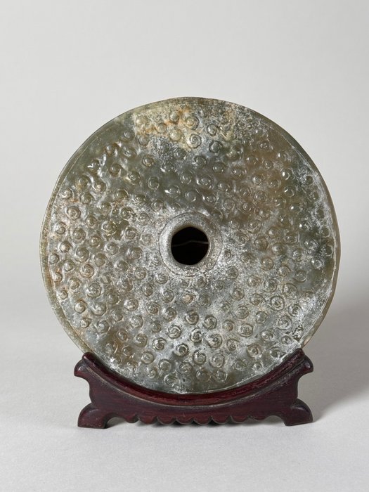 Jade (non tested) archaic ornament Bi Disc - 玉 - 中國 - 清朝（1644-1911）