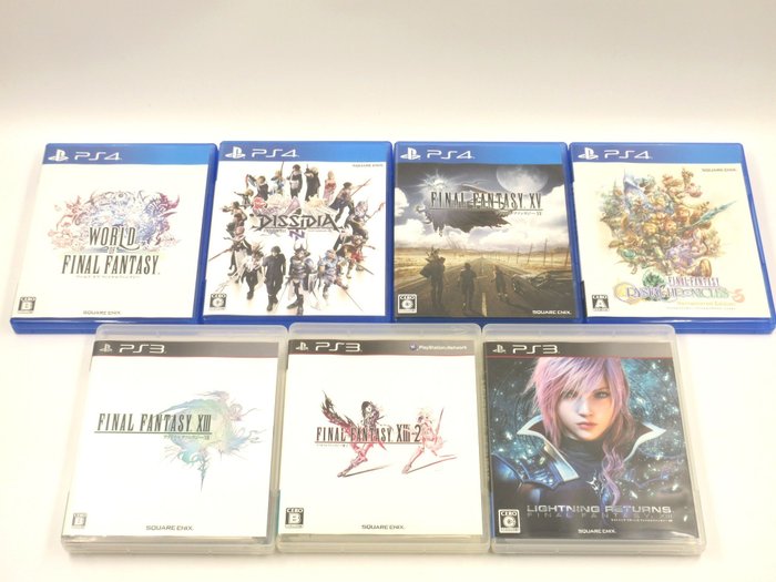 Square Enix - Final Fantasy ファイナルファンタジー XIII XV Lightning Returns World of DISSIDIA Crystal Chronicles Japan - PlayStation（PS3）PlayStation4 （PS4） - Videospiel-Set (7) - In Originalverpackung