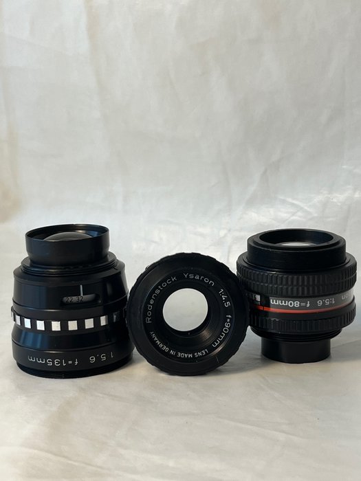Rodenstock 3 x vergrotings lens 80 5.6. , 90 4.5 , 135 5.6 Doka-apparatuur