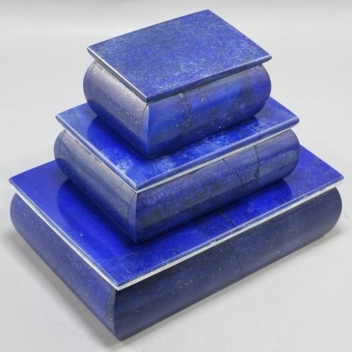 Madani Lapis Lazuli Jewellery Boxes Set - Height: 152 mm - Width: 102 mm- 1933 g - (3)