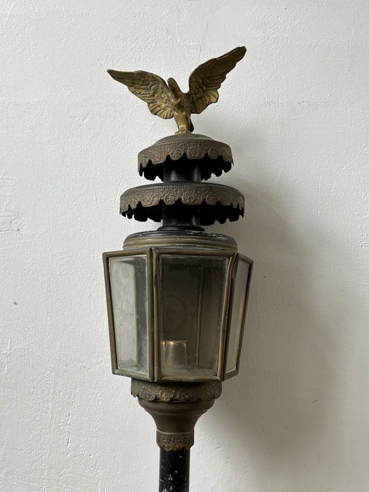 Laterne - Antike Zug-/Wagenlampe - Bronze